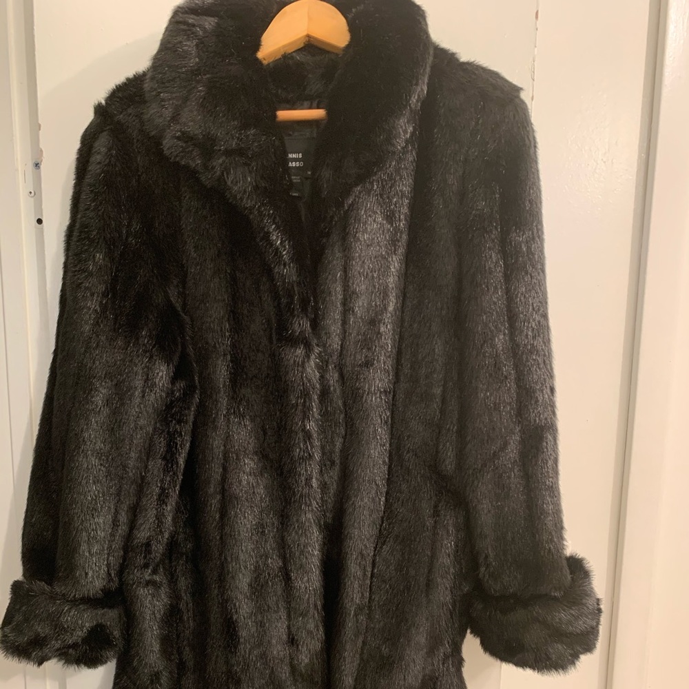 Faux fur coat by Dennis Basso.